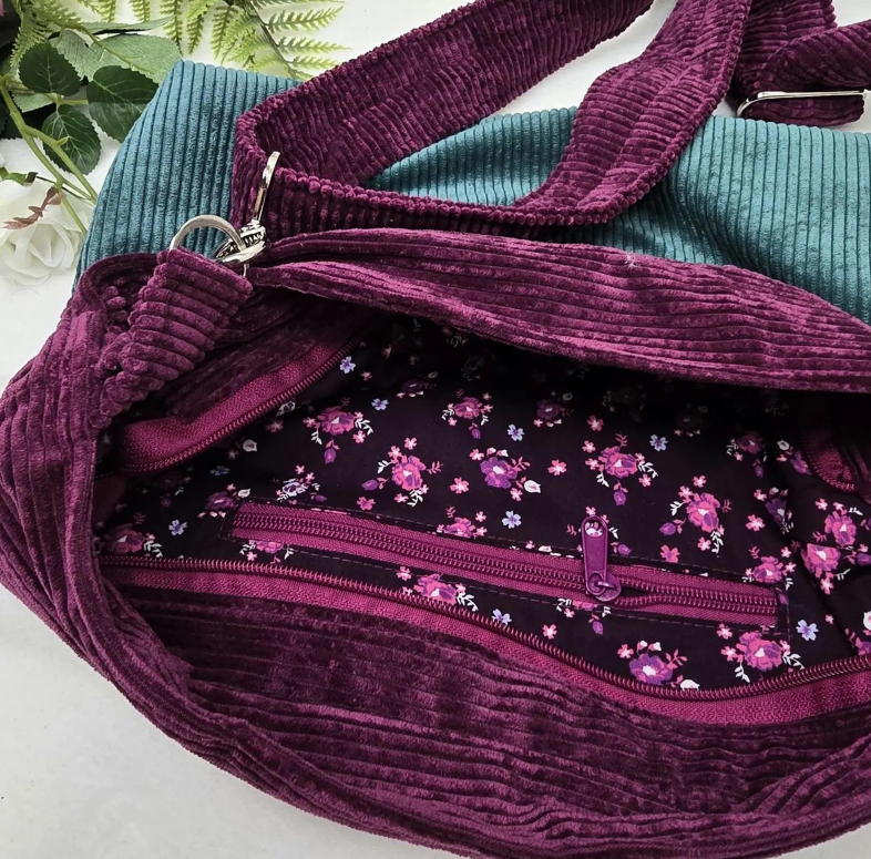Cord-Handtasche CORDELIA TWIST Handtasche Umhängetasche Feincord Träger Innentasche Außentasche Crossbody