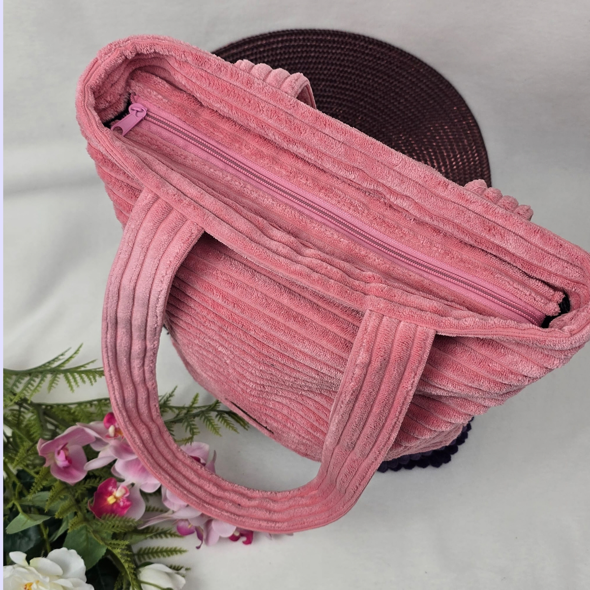Cord-Shopper Chunky – handgemachter Shopper aus Breitcord | Umhängetasche zweifarbig mit Innentasche