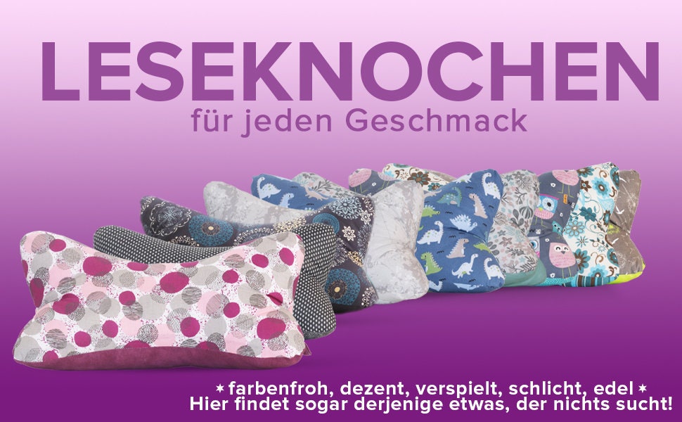 Leseknochen Patchwork beige | Nackenkissen Nackenrolle Kissen Tablethalter Buchstütze Nackenhörnchen Deko waschbar