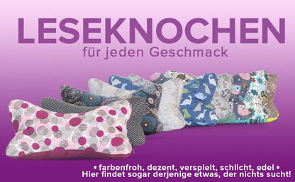 Leseknochen Eule petrol | Nackenkissen Nackenrolle Keilkissen Tablethalter Buchstütze Nackenhörnchen Deko waschbar