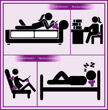 Leseknochen Blumenwiese | Nackenkissen Nackenrolle Kissen Tablethalter Buchstütze Nackenhörnchen waschbar