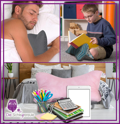 Leseknochen Nackenkissen "Einhorn lila" Nackenrolle Kissen Tablethalter Buchstütze Nackenhörnchen Deko waschbar
