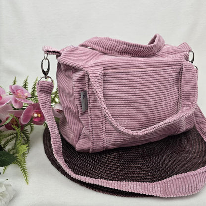 Cordtasche CORDULA | Handtasche | Umhängetasche | CrossBody | samtig flauschig Träger Innentaschen Außentaschen | 21 Farben