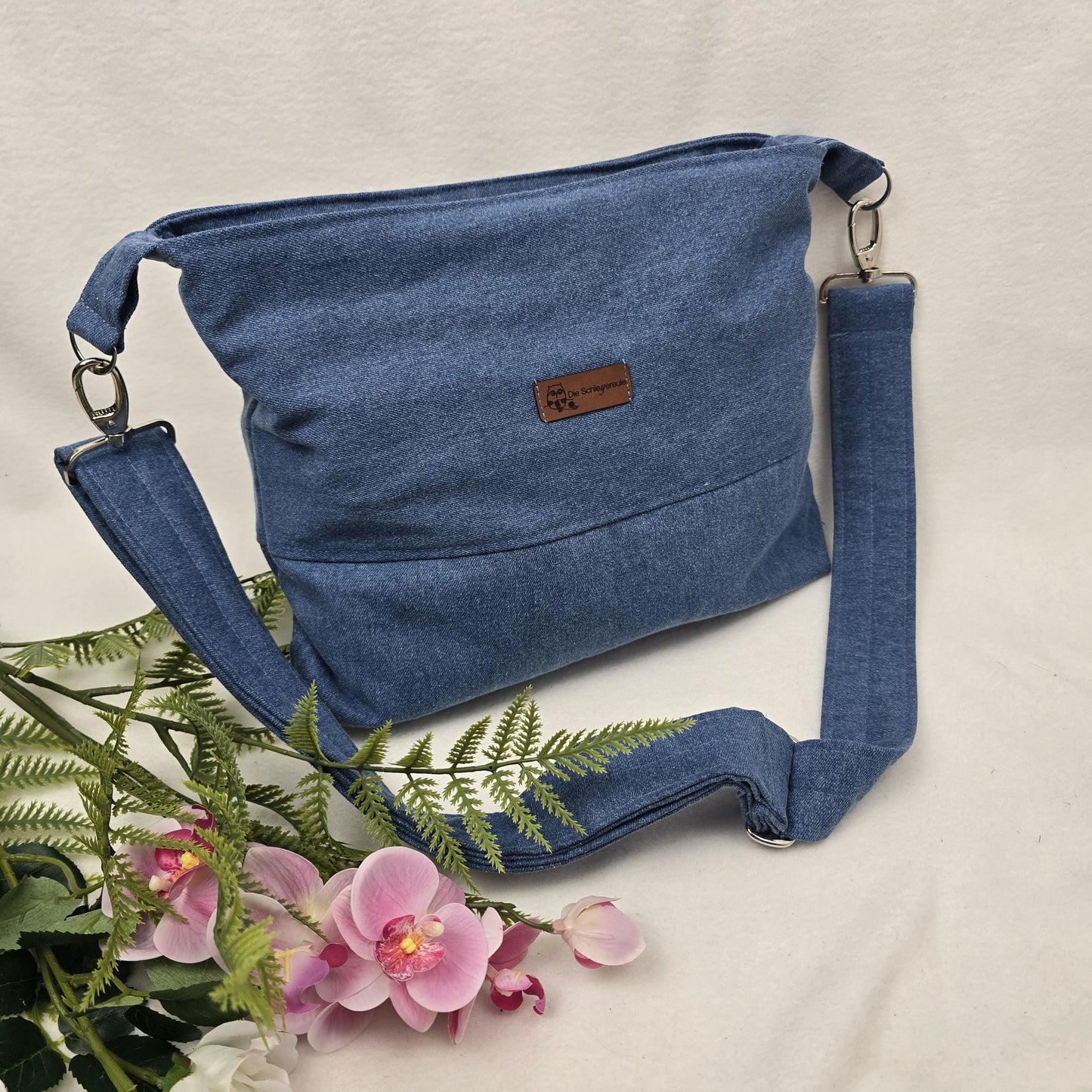 Jeans-Handtasche JEANNY Handtasche Umhängetasche Jeans Jeanstasche längenverstellbarer Träger Innentasche Außentasche Crossbody