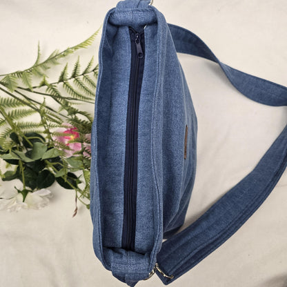 Jeans-Handtasche JEANNY Handtasche Umhängetasche Jeans Jeanstasche längenverstellbarer Träger Innentasche Außentasche Crossbody