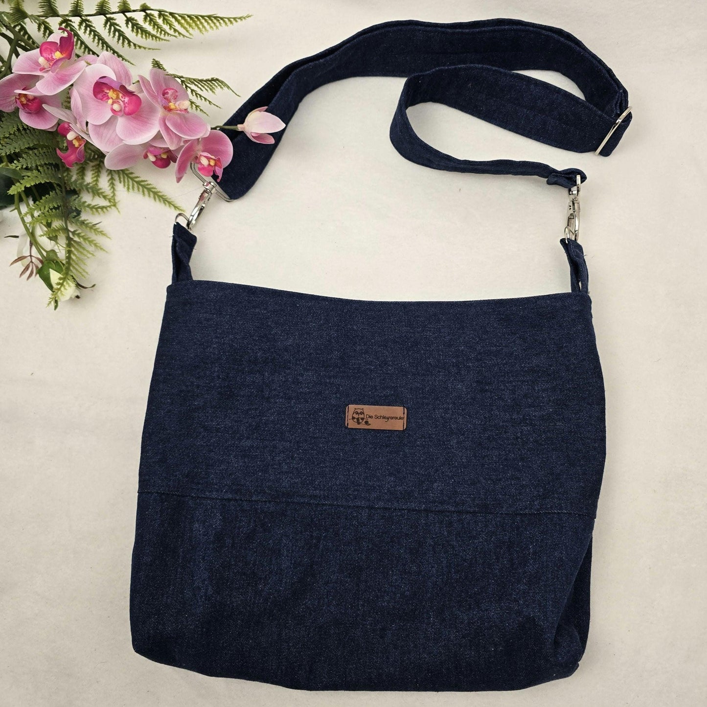 Jeans-Handtasche JEANNY Handtasche Umhängetasche Jeans Jeanstasche längenverstellbarer Träger Innentasche Außentasche Crossbody
