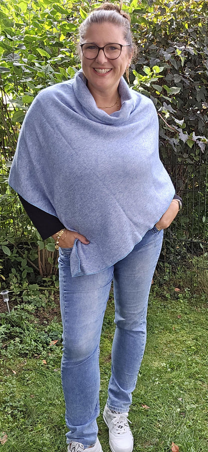 Poncho Damen | Kuschelkollektion | Feinstrick | One Size 32-50 | Strick Freinstrick Cape Umhang Winter Accessoires Handmade