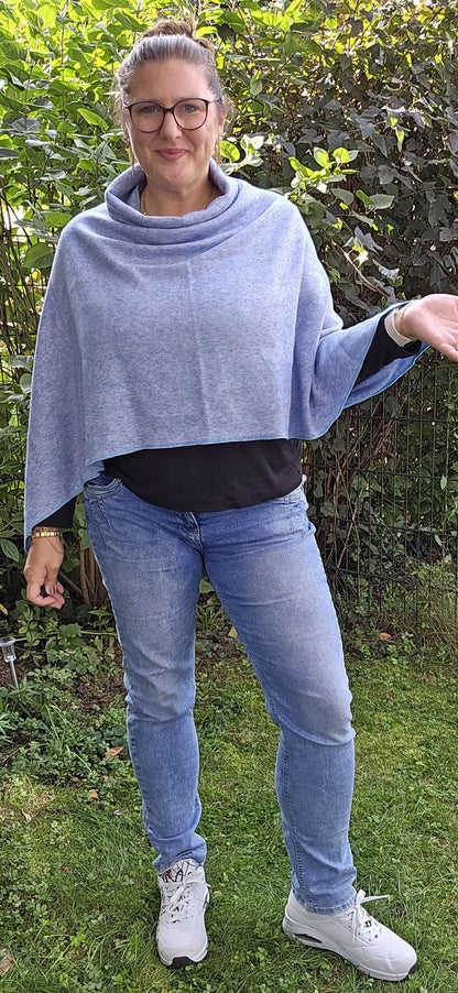 Poncho Damen | Kuschelkollektion | Feinstrick | One Size 32-50 | Strick Freinstrick Cape Umhang Winter Accessoires Handmade