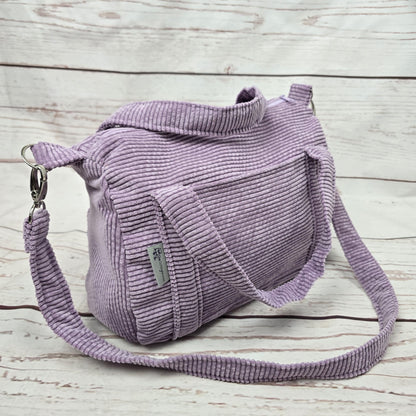 Cordtasche CORDULA | Handtasche | Umhängetasche | CrossBody | samtig flauschig Träger Innentaschen Außentaschen | 21 Farben