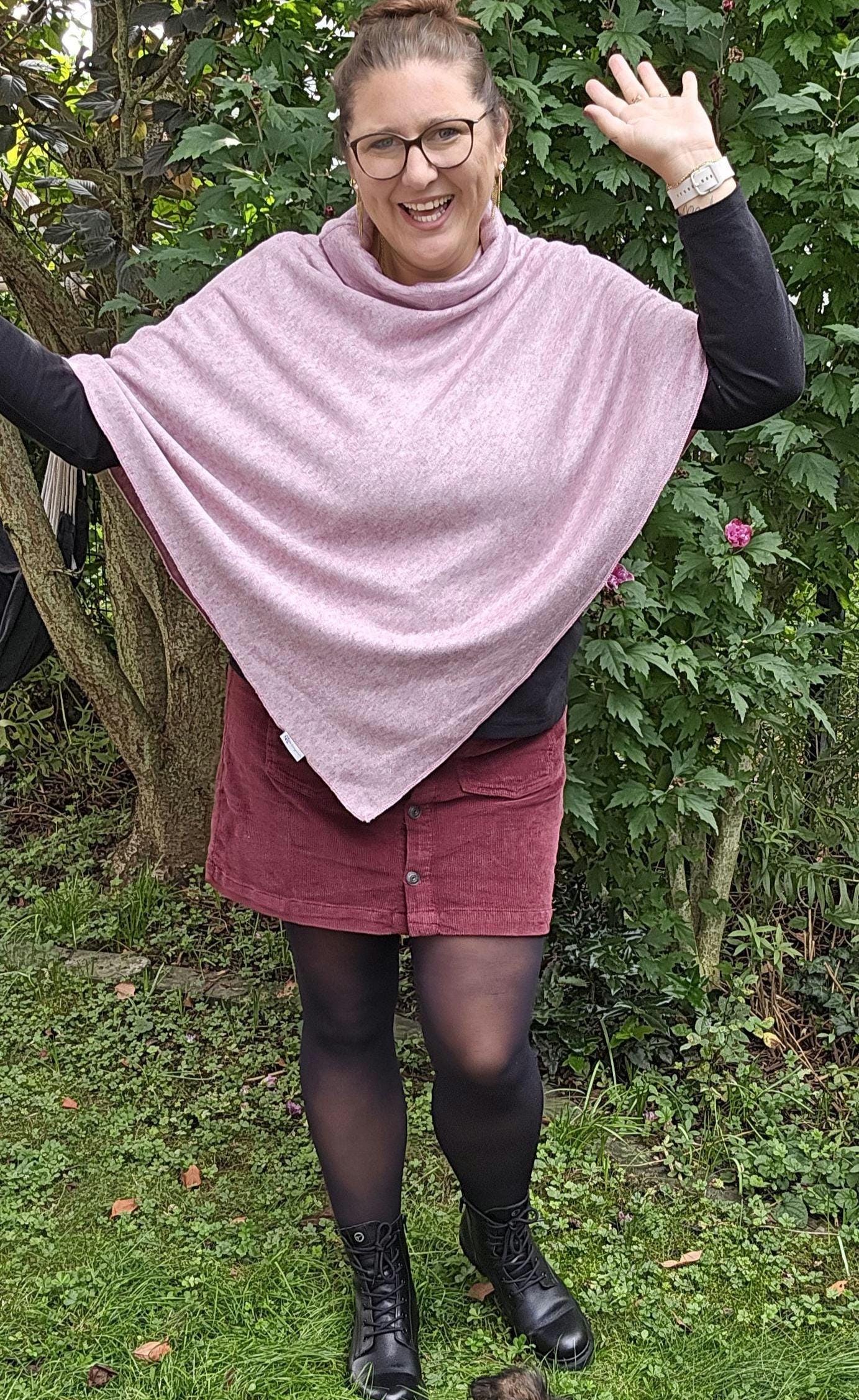 Poncho Damen | Kuschelkollektion | Feinstrick | One Size 32-50 | Strick Freinstrick Cape Umhang Winter Accessoires Handmade