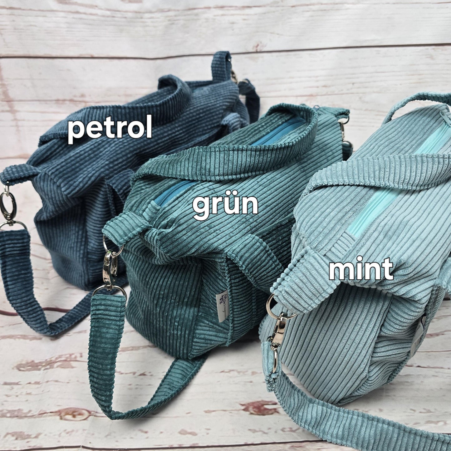 Cordtasche CORDULA | Handtasche | Umhängetasche | CrossBody | samtig flauschig Träger Innentaschen Außentaschen | 21 Farben